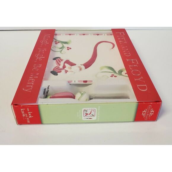 Fitz & Floyd Mingle, Jingle, Be Merry 6" Snack Plate and Spreader 2006 NEW - Picture 4 of 9